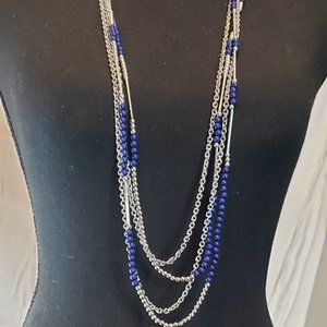 "True Blue" Necklace by Premier Designs 36" 4 Strand Layered Necklace